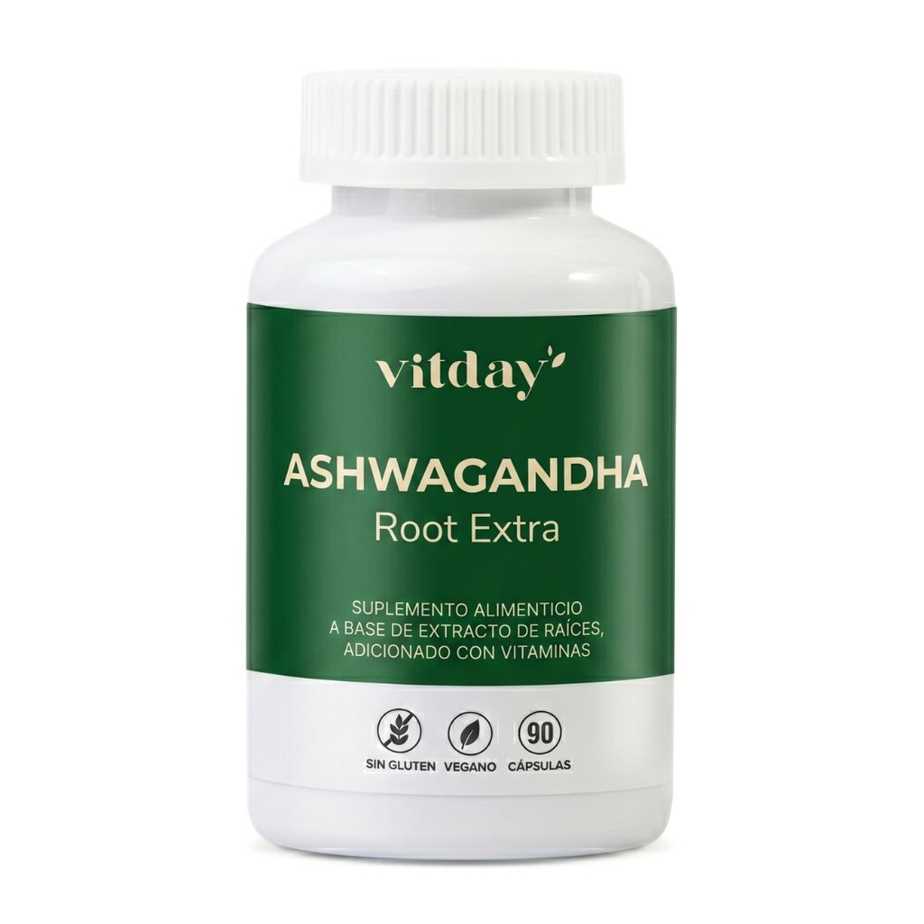 [VTM-bote-ashwagandha] Ashwagandha Orgánica 400 mg | Con Vitamina C y Pimienta Negra | 90 cápsulas