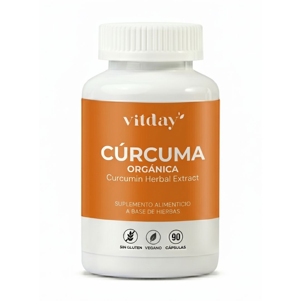 [VTM-bote-de-curcuma] Cúrcuma Orgánica 1400 mg | Alta en Curcumina + Pimienta Negra | 90 cápsulas